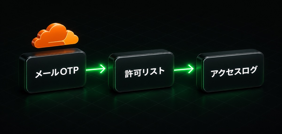メールOTP→許可リスト→アクセスログの流れ(Harness管理画面をCloudflare Accessで)