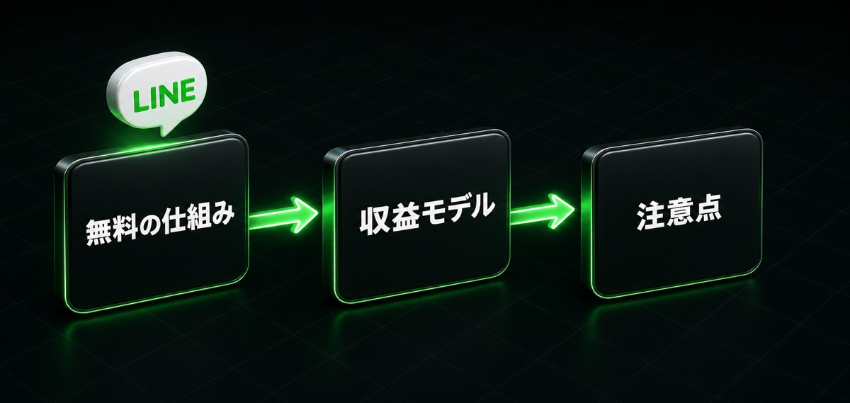 無料の仕組み→収益モデル→注意点の流れ(プロラインフリーの料金と評判・口コミを徹底解説)